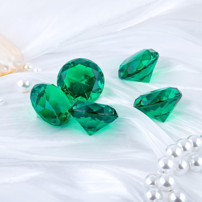 Niceup 26PCS Fake Emeralds Green Gemstones Plastic Acrylic Diamond Gems Toys Big 1.5in Kid Diving Gem Pool Toy Party Decorations Crafts - Image 2